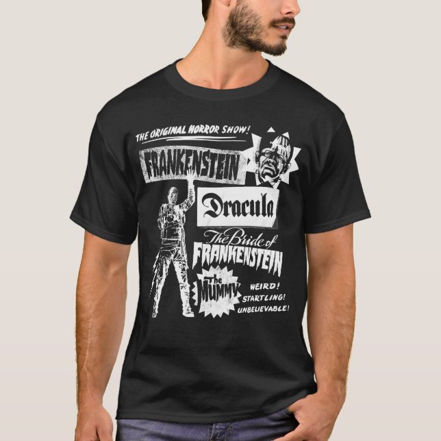 Camiseta Universal Monstershe Original Horror Show family (Anverso)