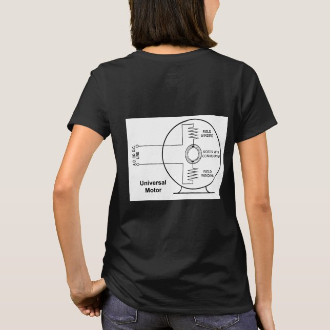 Camiseta Universal Motor Diagram on Back of Women's T Shirt (Reverso)
