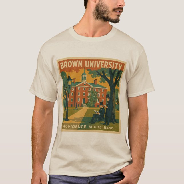 Camiseta Universidad Brown - Tee de época de fundación (Anverso)