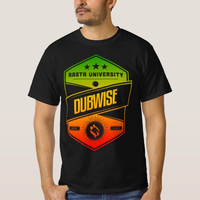 Camiseta Universidad Rasta Dubwise Good Vibes Rasta Reggae (Anverso)