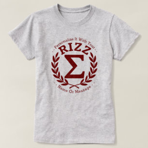 Camiseta Universidad Sigma Rizz R PERSONALIZADA