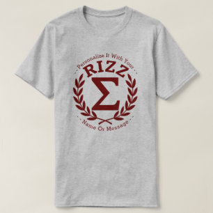Camiseta Universidad Sigma Rizz R PERSONALIZADA