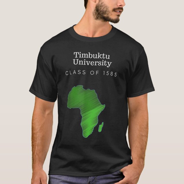 Camiseta Universidad Timbuktu de Historia Negra (Anverso)