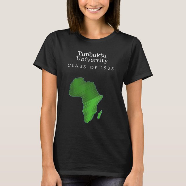 Camiseta Universidad Timbuktu de Historia Negra (Anverso)