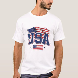 Camiseta universitaria de la bandera de EE. UU.