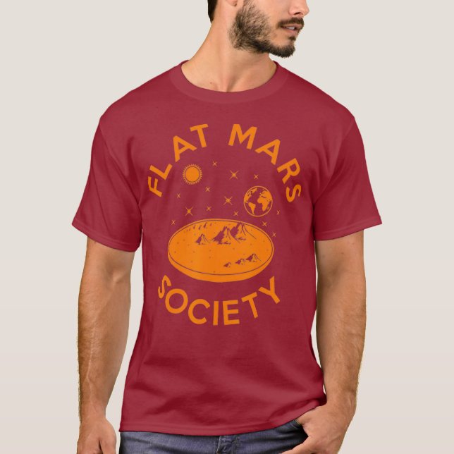 Camiseta Universo de ciencia ficción Flat Mars Society Plan (Anverso)