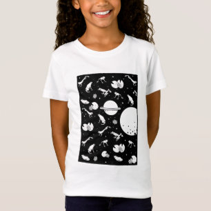 Camiseta Universo de rana blanco y negro