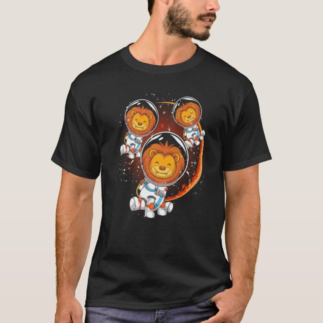 Camiseta Universo Espacio África Ciencia Animal León Astron (Anverso)