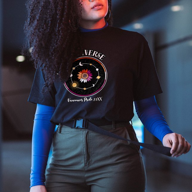 Camiseta Universo gay LGBTQ, girasol de bandera lesbiana (Subido por el creador)