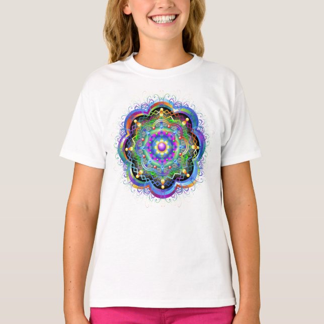 Camiseta Universo Mandala Colores Psicodélicos (Anverso)