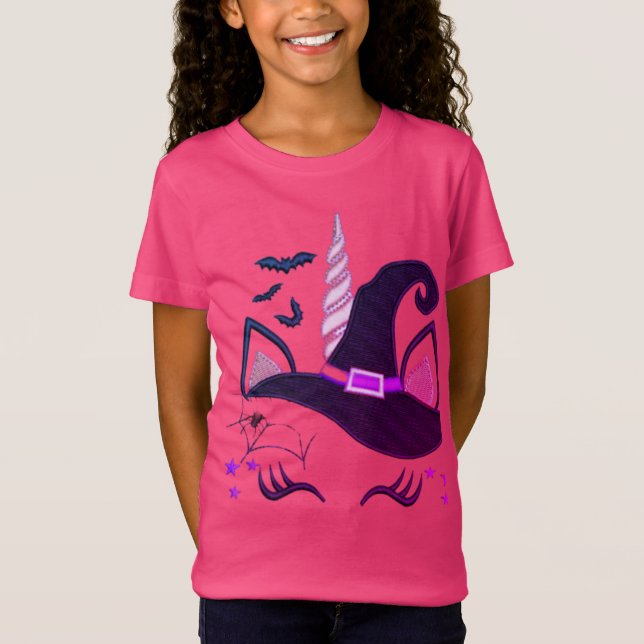 Camiseta Uniwitch, linda bruja unicornio, linda Halloween (Anverso)