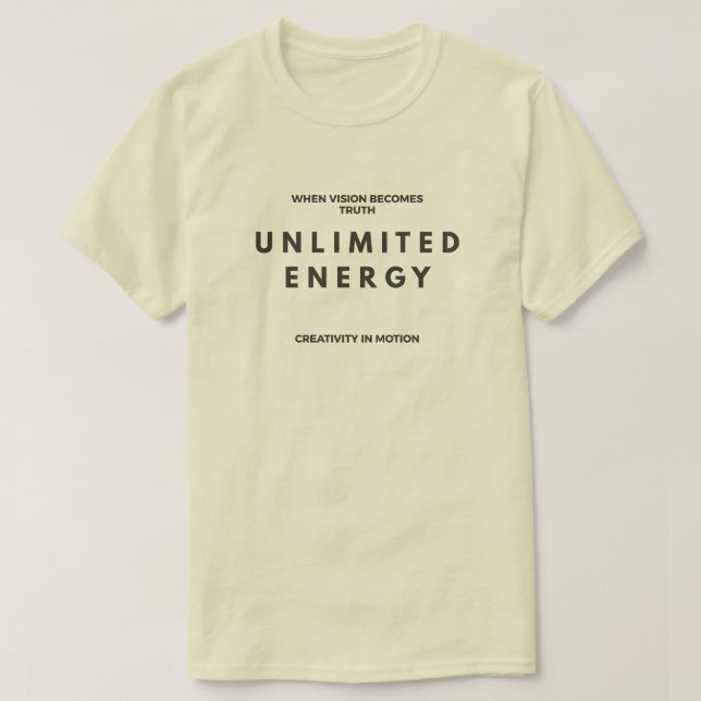 Camiseta Unlimited Energy – Modern Minimalist T-Shirt (Diseño del anverso)