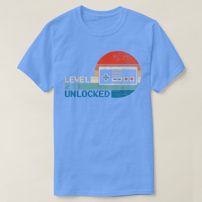 Camiseta Unlocked Level 21 Birthday Boy Video Game Controll (Diseño del anverso)