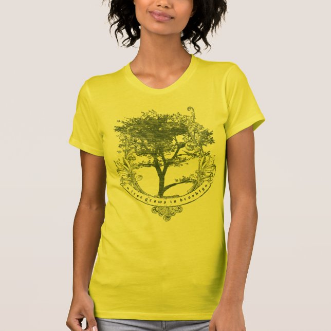 Camiseta Uno-Árbol-Crecer-En-Brooklyn (verde) (Anverso)