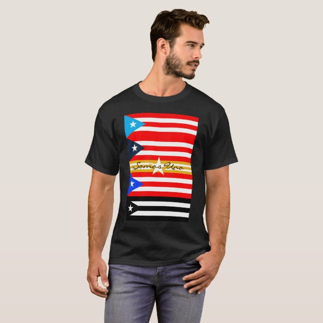 Camiseta Uno de Somos - Bandera de Puerto Rico (Anverso completo)