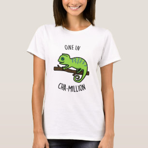 Camiseta Uno en Cha-Million Gracioso Chameleon Pun