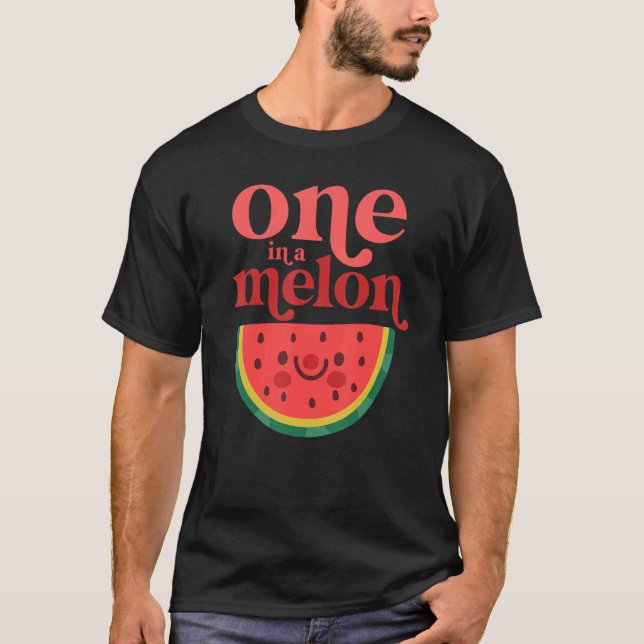 Camiseta Uno En Melón Bebé Cute Watermelón Primer Cumpleaño (Anverso)