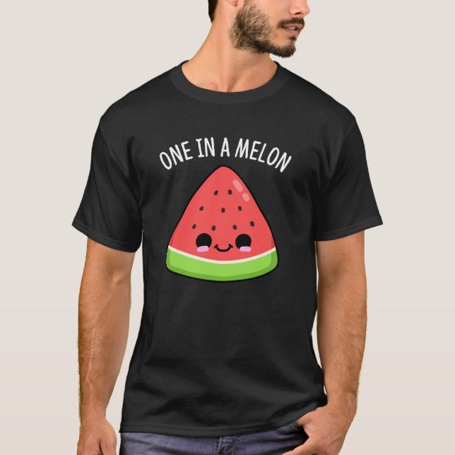 Camiseta Uno En Melón Funny Watermelon Pun Dark BG (Anverso)
