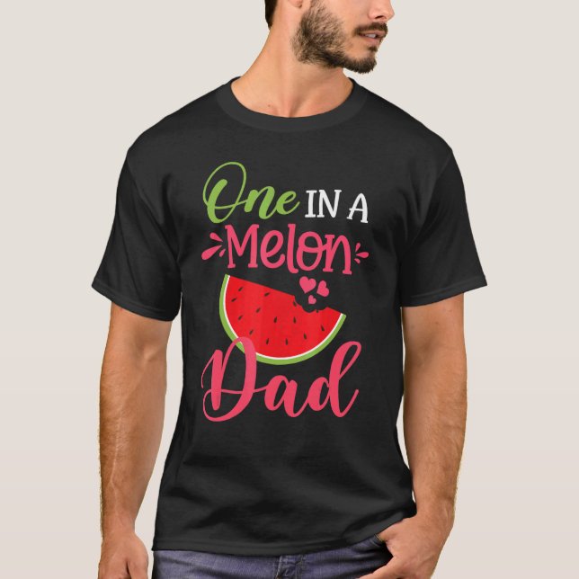 Camiseta Uno En Melón Papá Watermelon Familia Parte De Cump (Anverso)