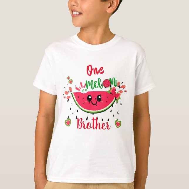 Camiseta Uno en una sandía de melón melón cumpleaños Herman (Anverso)