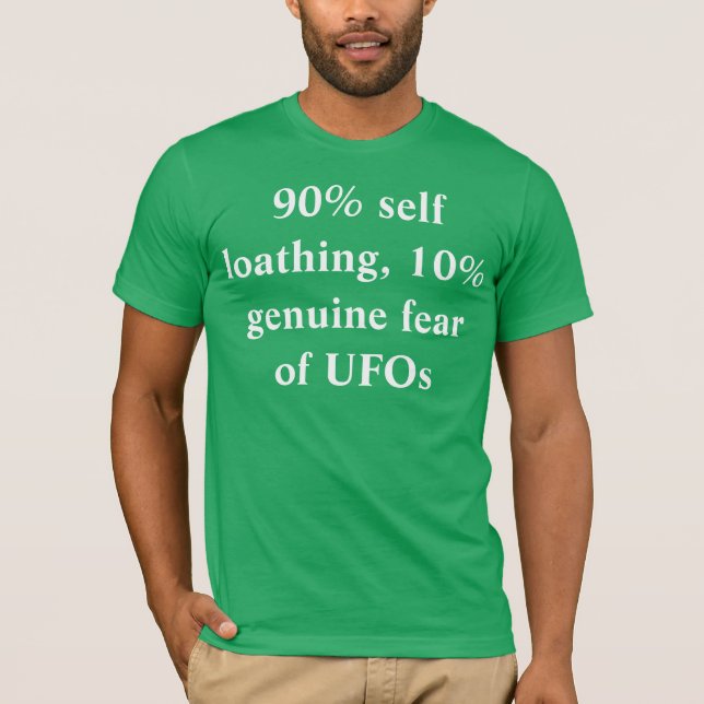 Camiseta uno mismo que detesta, miedo auténtico del 90% del (Anverso)