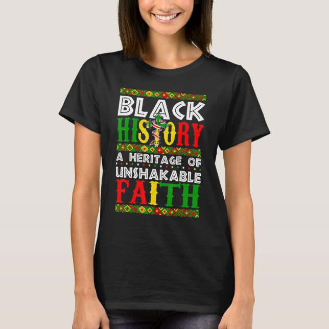 Camiseta Unshakeable Faith Black History Month African Chri (Anverso)
