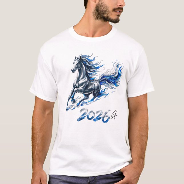 Camiseta UNSTOPPABLE,Blue Fire Horse (Anverso)