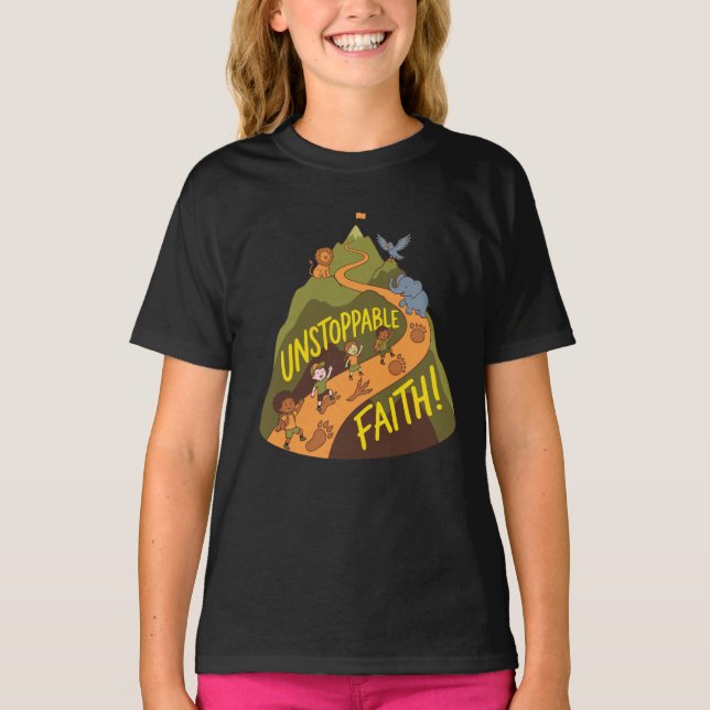 Camiseta Unstoppable Faith Adventure – Kids Nature Mountain (Anverso)