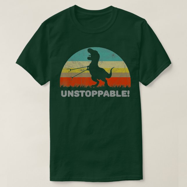 Camiseta Unstoppable T Rex With Trash Grabber Pickup Tool F (Diseño del anverso)