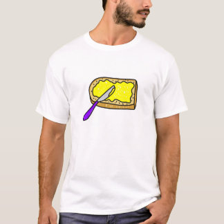 Camiseta untado con mantequilla-pan