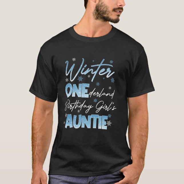 Camiseta Untie Winter Onederland 1er cumpleaños Snowflake F (Anverso)