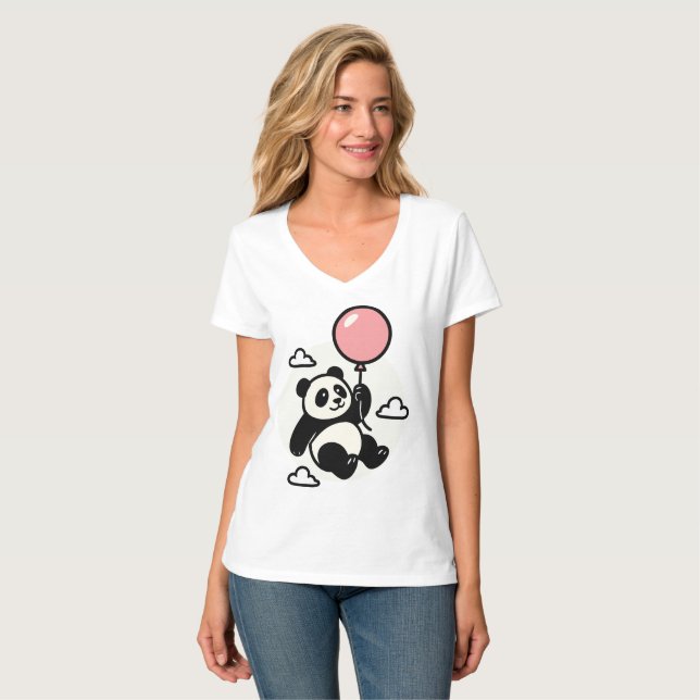 Camiseta Up & Away Panda – Vin Zzep Art - T-Shirt (Anverso completo)