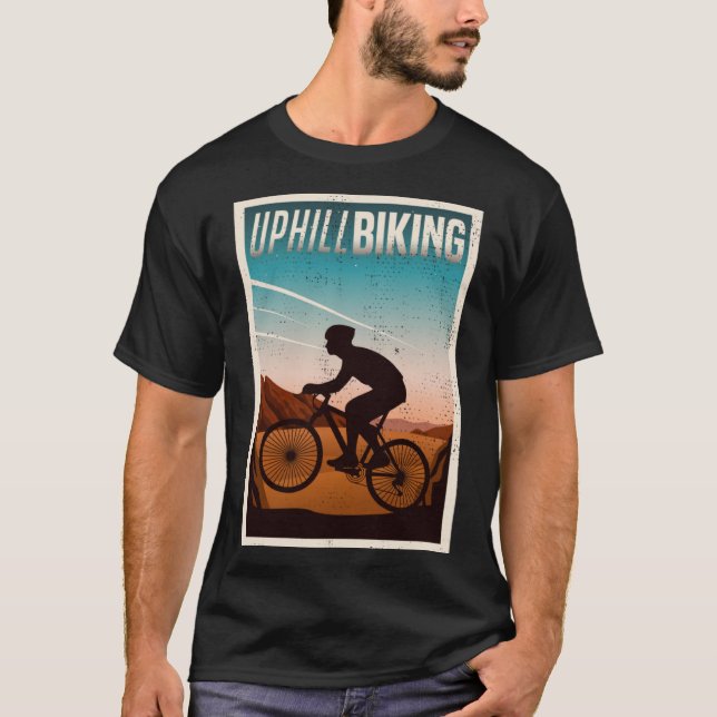 Camiseta Uphill Biking Silhouette Leg Day Extreme Sport Mou (Anverso)