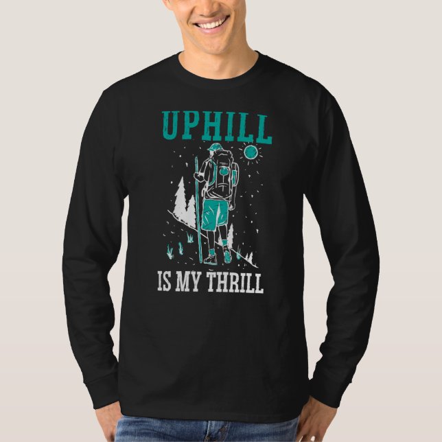 Camiseta Uphill es mi excursión de escalada estrepitosa (Anverso)