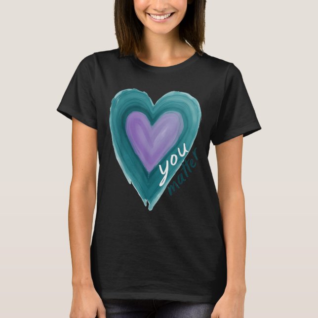 Camiseta Uplifting you  Suicide Prevention Heart Design  (Anverso)