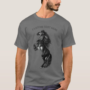 Camiseta Upright Black Wild Horse T-Shirt - Custom Text