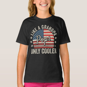 Camiseta Ups como un abuelo, solo Chica de bandera estadoun