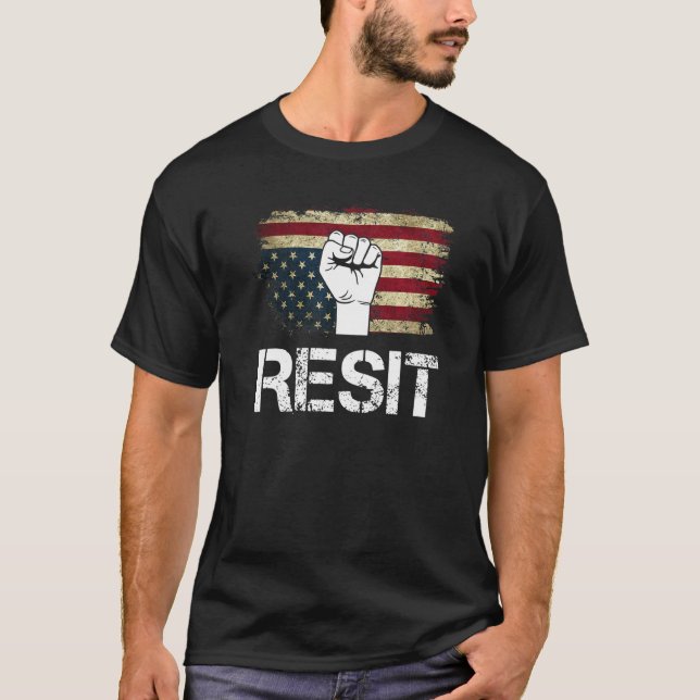 Camiseta Upside Down American Flag Resist Establishment   (Anverso)