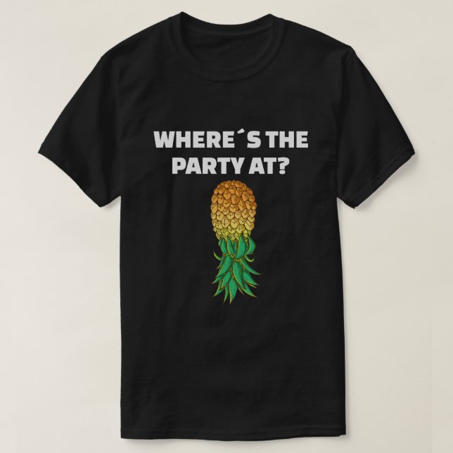Camiseta Upside Down Pineapple Donde está el Fiesta (Diseño del anverso)