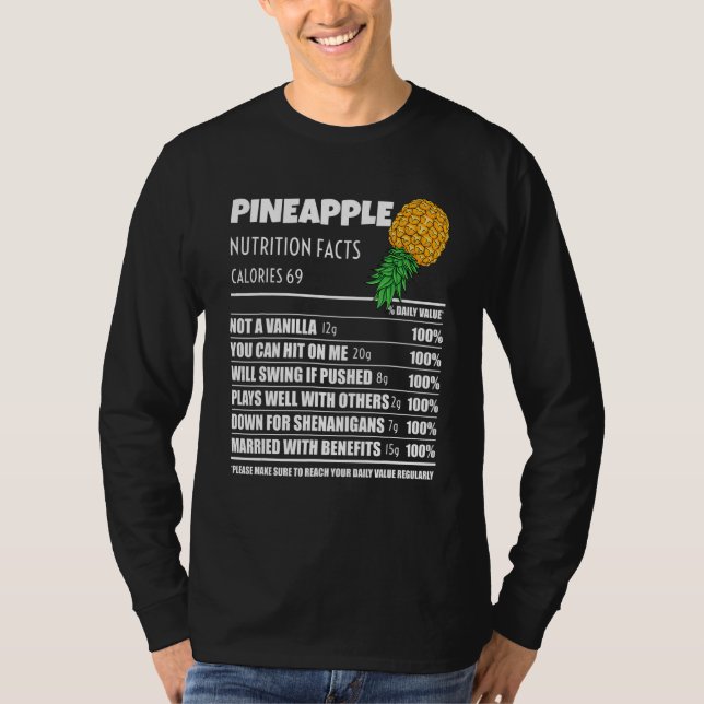 Camiseta Upside Down Pineapple Pineapple Nutrition Facts Sw (Anverso)