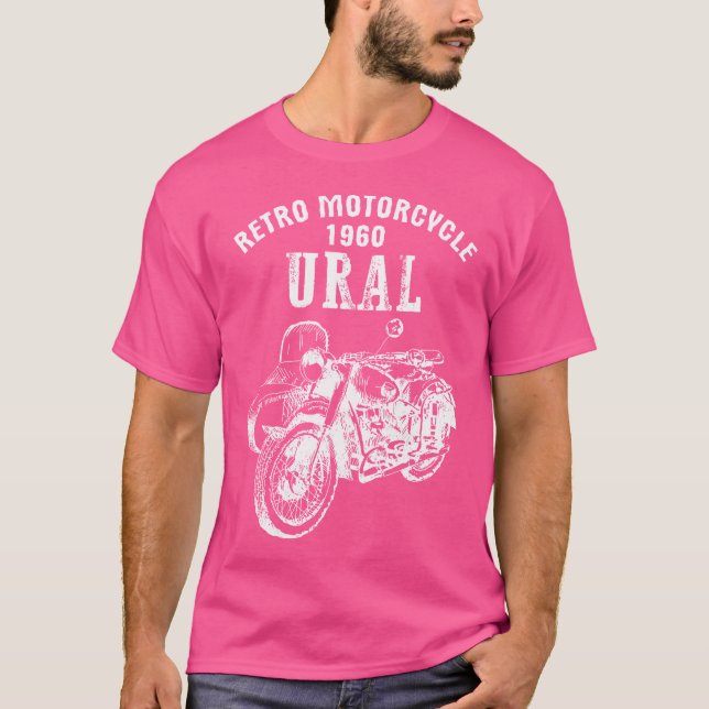 Camiseta Ural de moto retro - Motociclismo de sidecar vinta (Anverso)