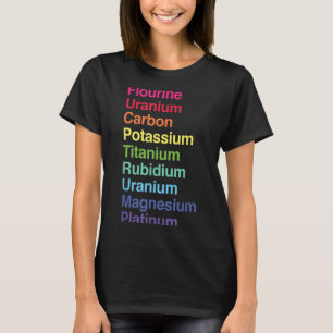 Camiseta Uranio Flourium Carbon Potium Titanium Rubidium U
