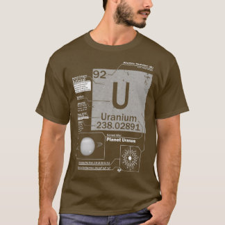 Camiseta Uranium U Elemento Atómico Número 92 Ciencia