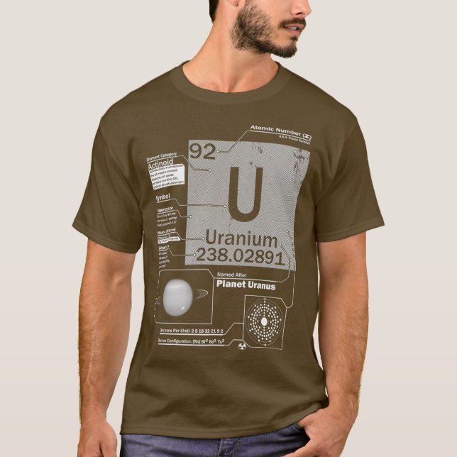 Camiseta Uranium U Elemento Atómico Número 92 Ciencia (Anverso)