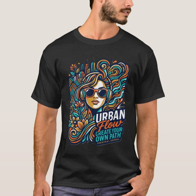 Camiseta Urban Flow – Tee de moda urbana musical c (Anverso)