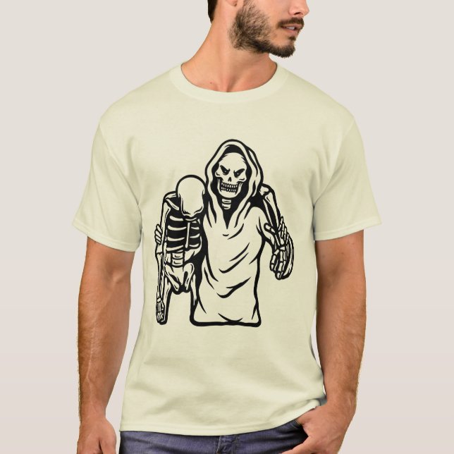 Camiseta Urban Funny Streetwear Two Skeleton Friendship Tee (Anverso)