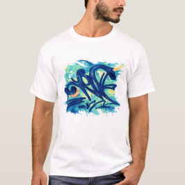 Camiseta Urban Graffiti Splash – Arte Callejero Azul y Turq