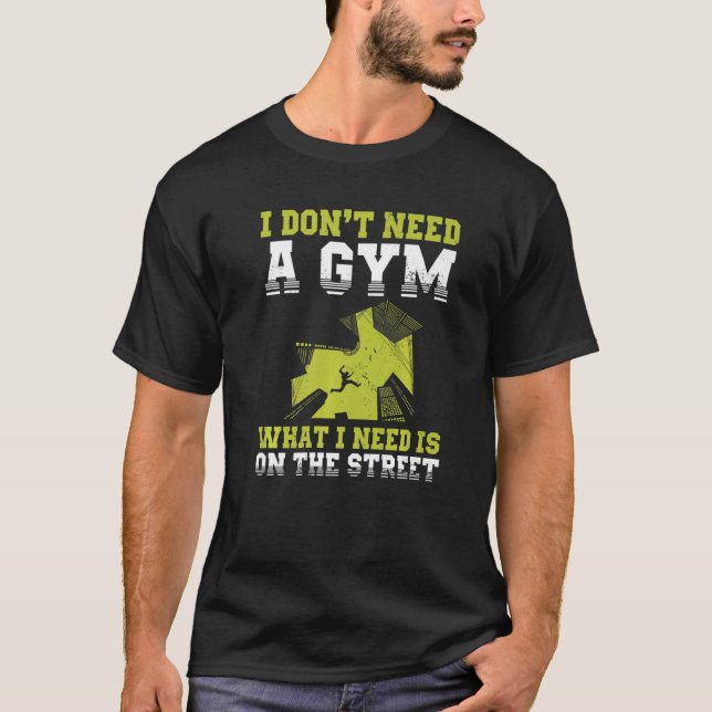 Camiseta Urban Gymnast Wall Running Design for Traceur Park (Anverso)
