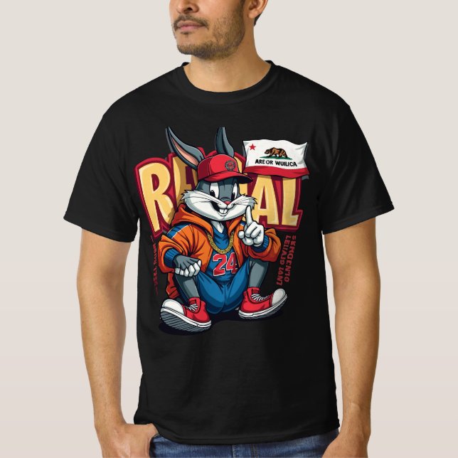 Camiseta Urban Hare Vibes – Streetwise Bunny in Cali Style (Anverso)