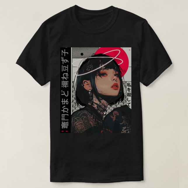 Camiseta Urban Japanese Vaporwave Aesthetic Cool Girl (Diseño del anverso)